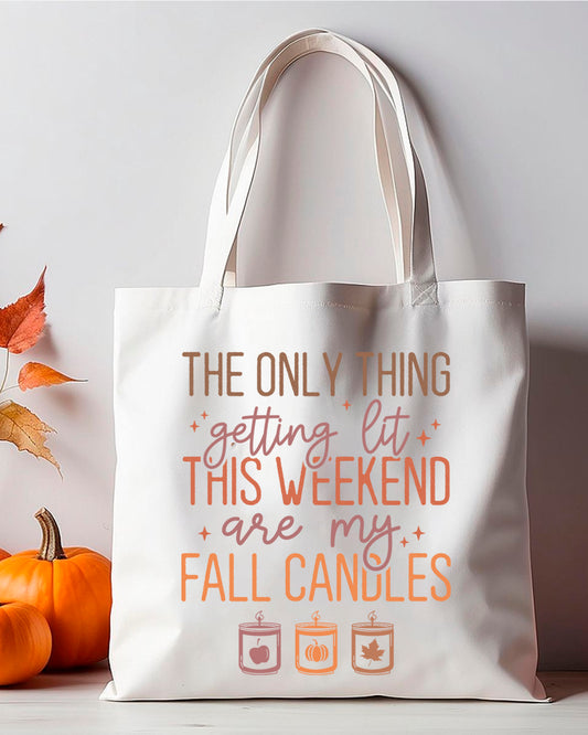 FALL CANDLES TOTE BAG