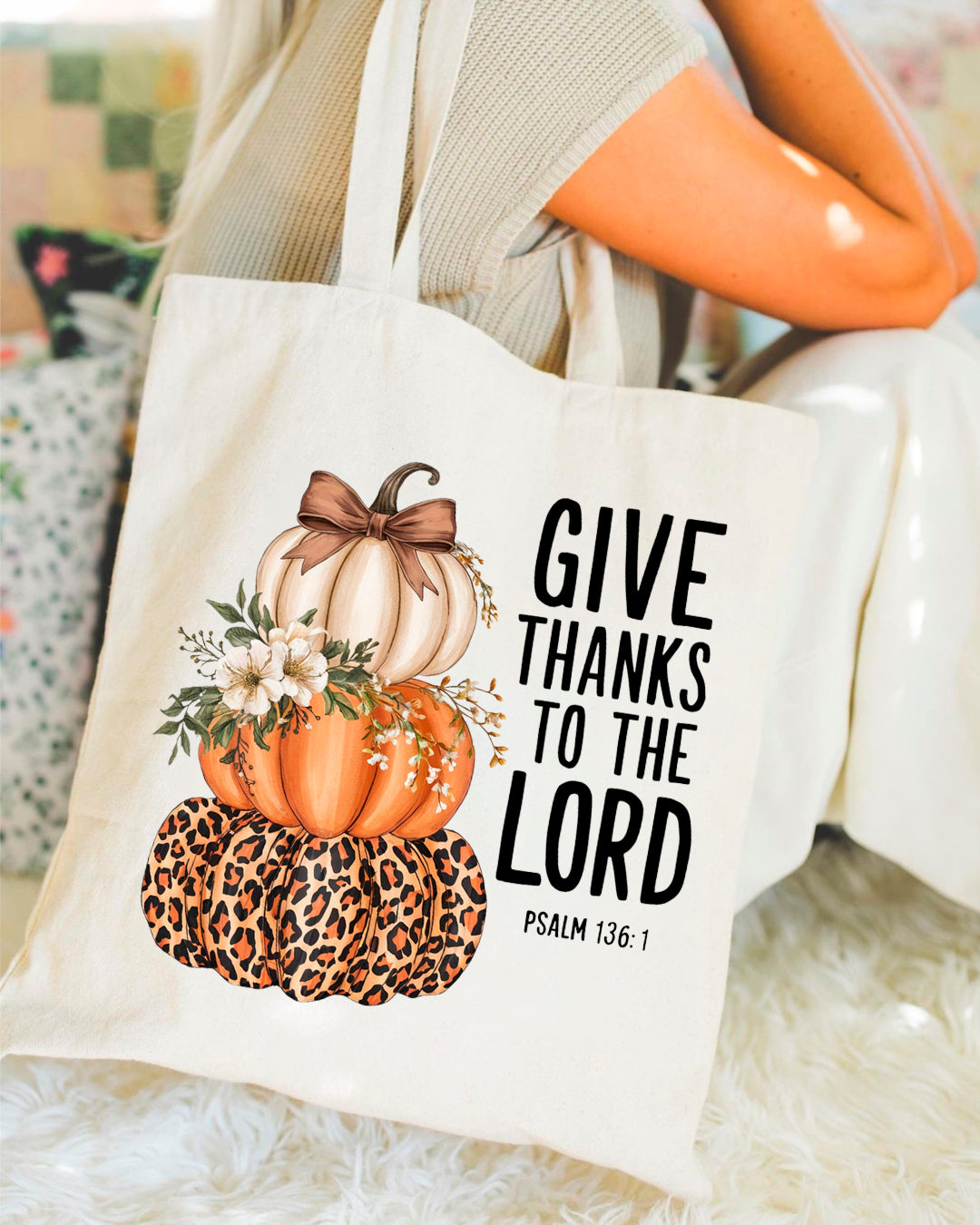 GIVE THANKS  TOTE BAG