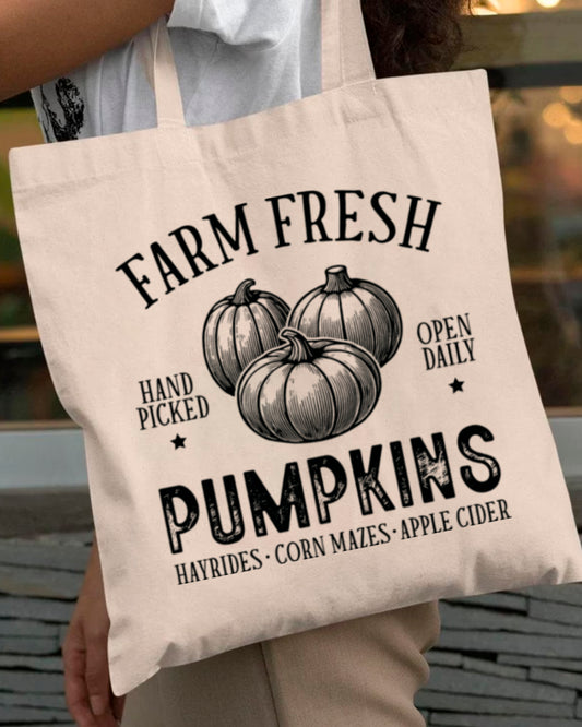 FARM FRESH PUMPKINS TOTE BAG