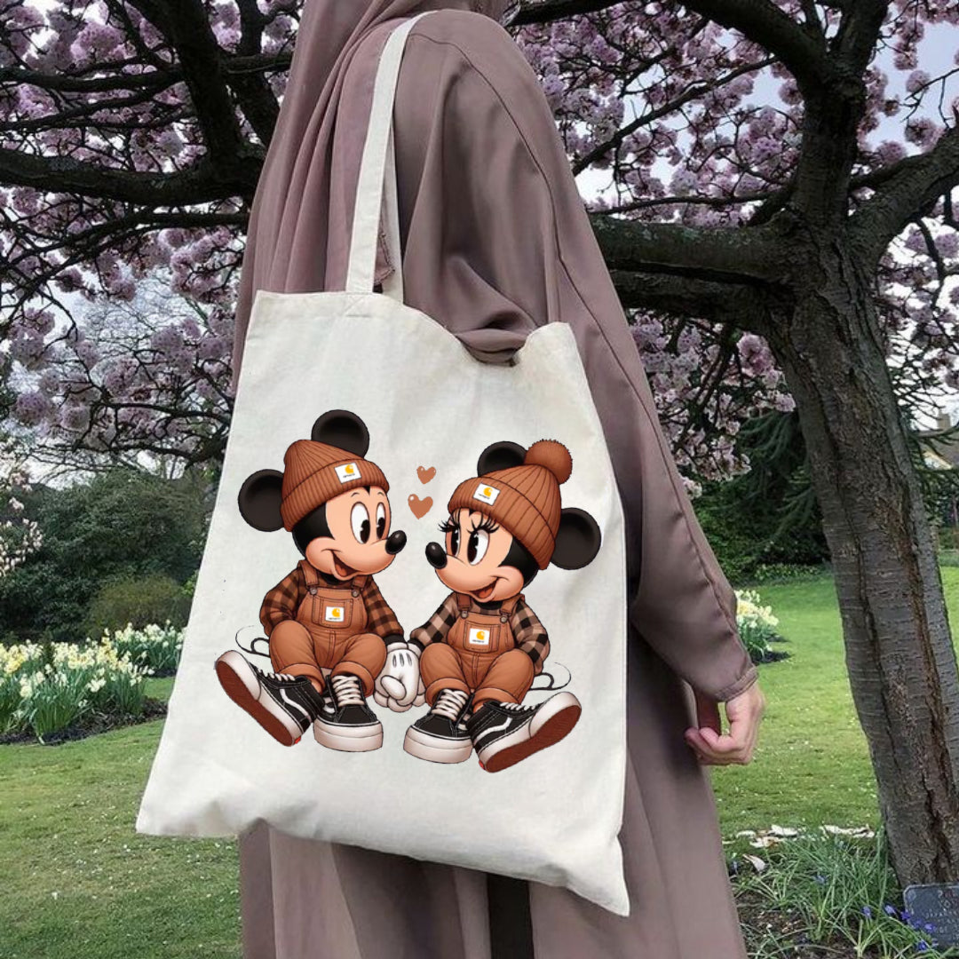 M&M BROWN HEARTS TOTE BAG