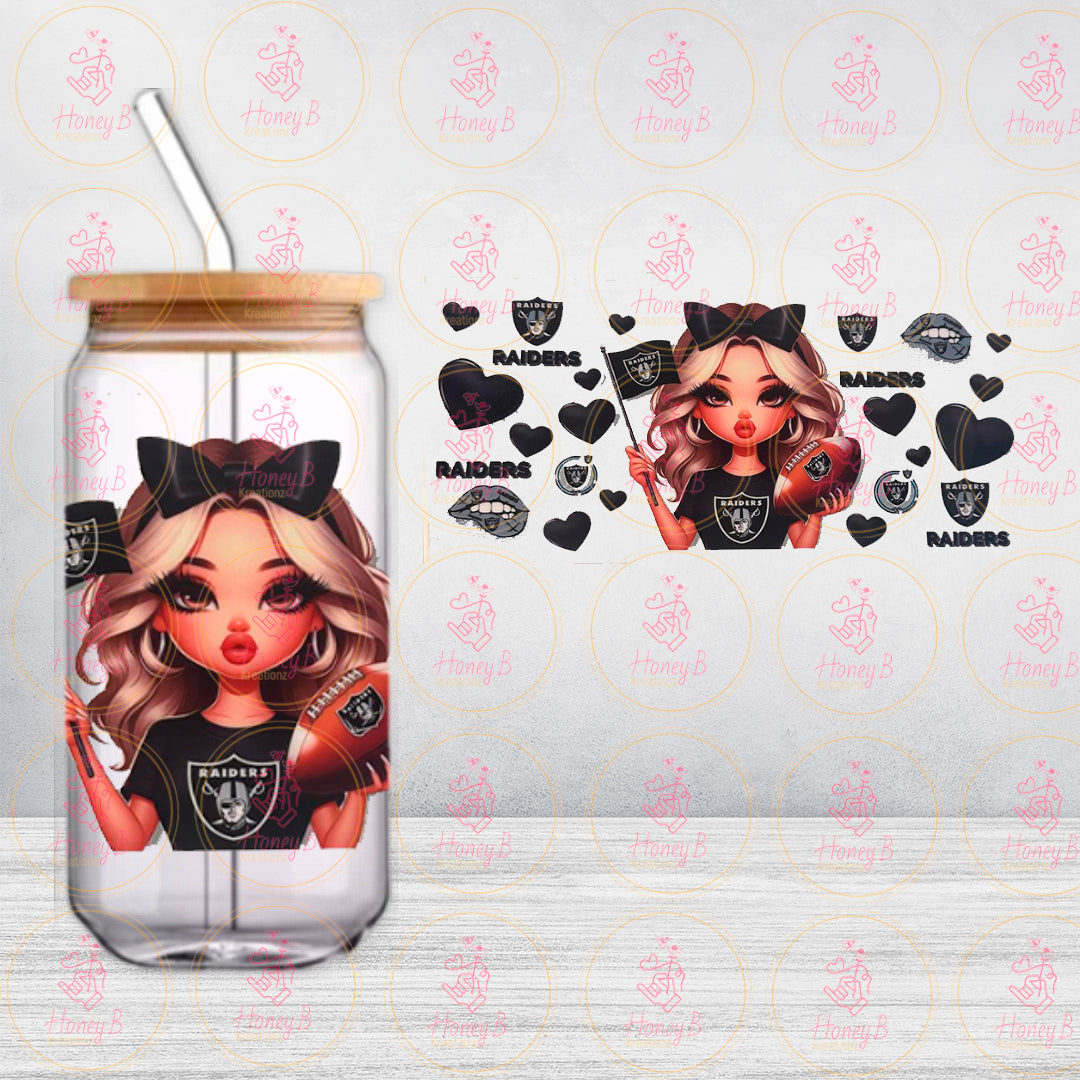 GIRL FOOTBALL BLACK FAN UVDTF