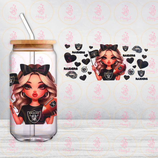 GIRL FOOTBALL BLACK FAN UVDTF