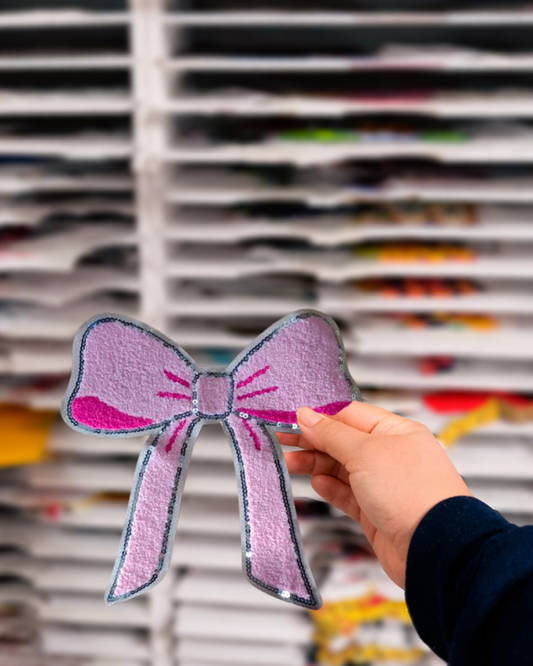 PINK BUN IRON ON PATCH